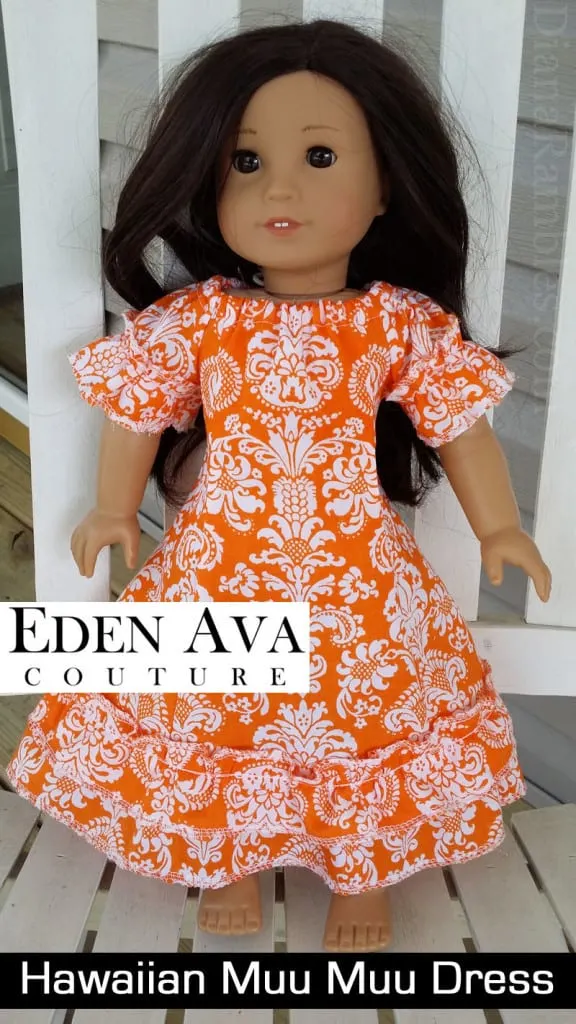 Eden Ava Couture Hawaiian Muu Muu Dress Pattern American Girl Doll