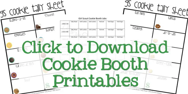 Girl Scout Cookie Booth Printables download link