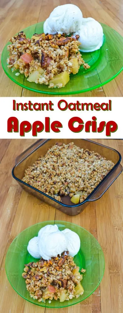 collage of Instant Oatmeal Apple Crisp with text