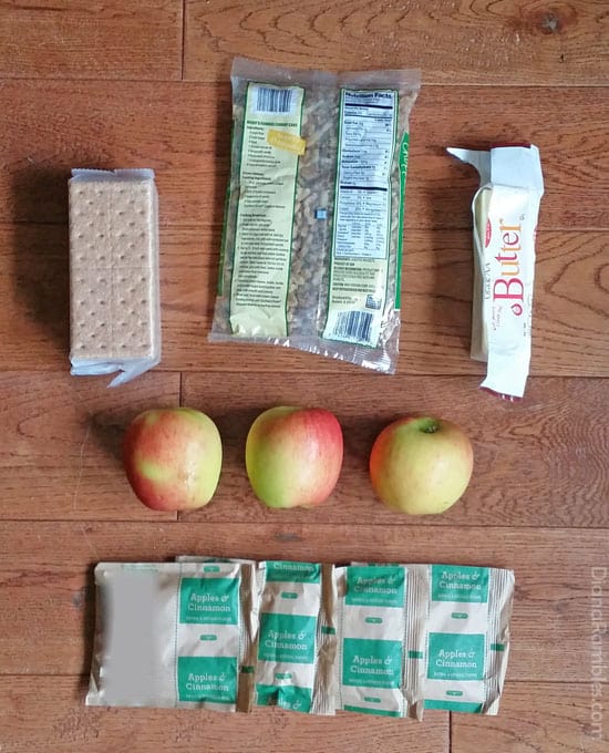 ingredients for Instant Oatmeal Apple Crisp