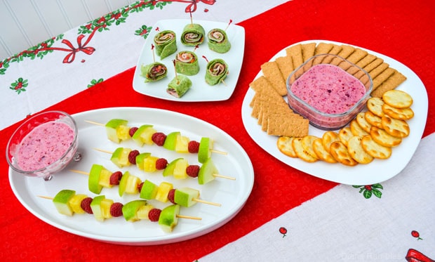 dairy free appetizers on a festive holiday table