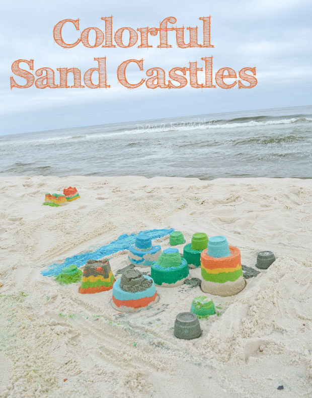 colorful sand castles on the beach