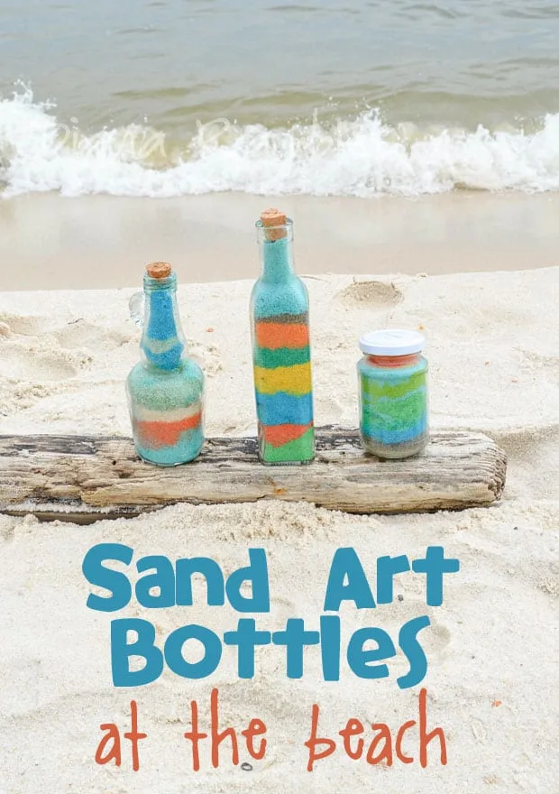 Sand Art Bottles Craft at the Beach