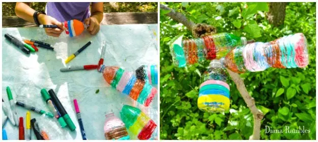 Water Bottle Wind Spiral Craft Tutorial Color Bottles