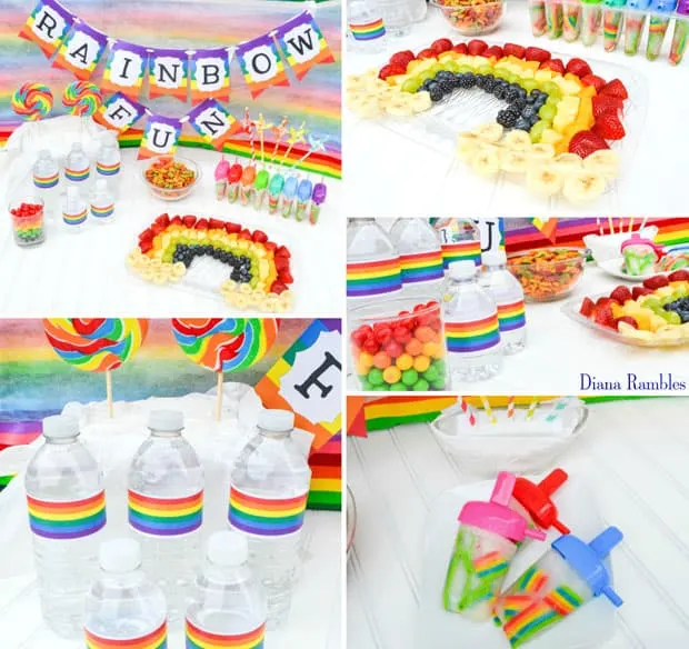 Rainbow Fun Tie-Dye Party Colorful Snacks