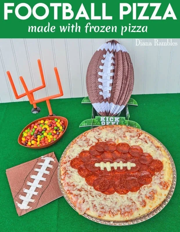 football pizza at a football party