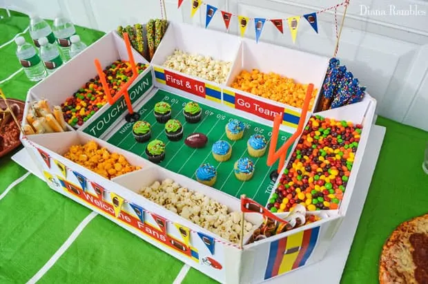 football party food tablescape