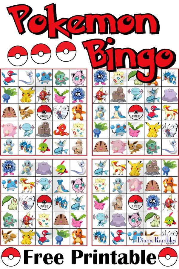 Pokemon Bingo Game Free Game Printable Download