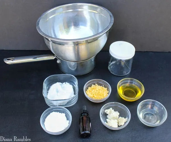 ingredients for homemade mineral sunscreen