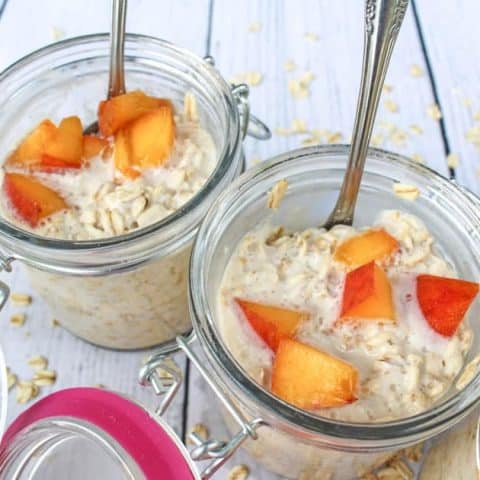 Dairy-Free Peaches & Cream Overnight Oats