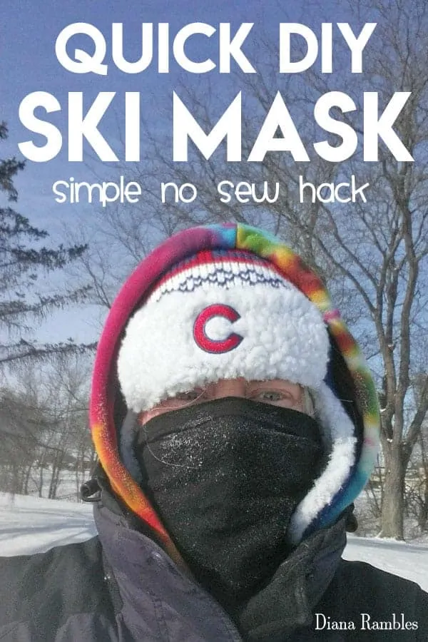 Instant DIY Ski Mask Tutorial - No Skills Needed! Make your own DIY Ski Mask to protect your face from cold air. This simple no-sew tutorial takes about a minute to make with supplies you have on hand. Don't go outside without protecting your skin with this face mask and Lubriderm!