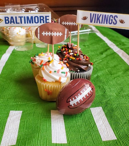 cupcakes at a football party