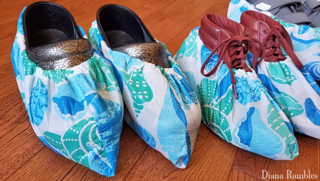 Make your own DIY Shoe Covers in about 10 minutes with this easy sewing tutorial. You can quickly make waterproof shoe covers or medical booties.