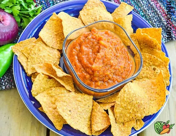 bowl of chips with salsa