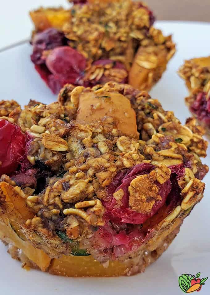 close up of cranberry fruit muffins