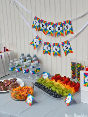 rainbow party food displayed