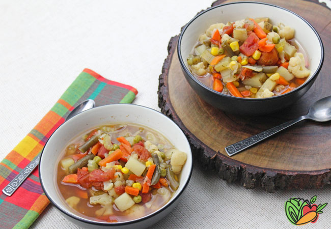 2 bowls of Grandma's Homemade Veggie Soup