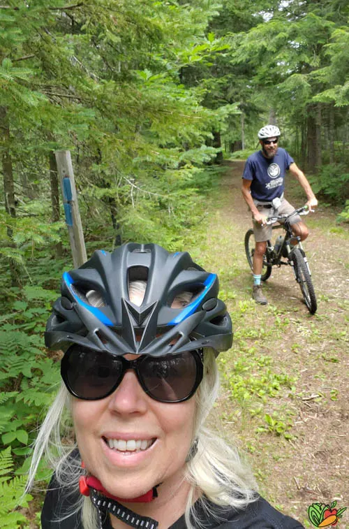 selfie of a mountain biking couple