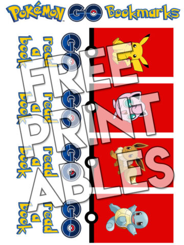 bookmark free printables with pokemons on them