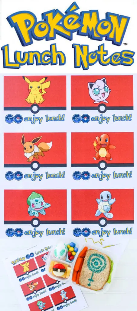 Pokemon Lunch Notes collage