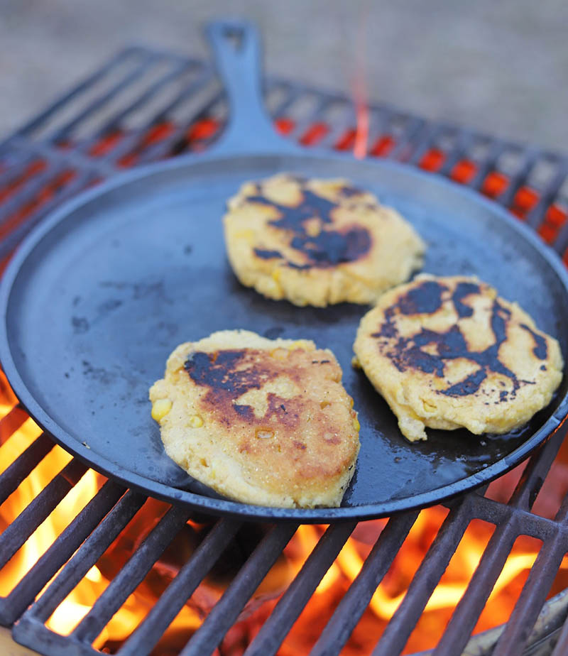 Corn Cakes over the Fire