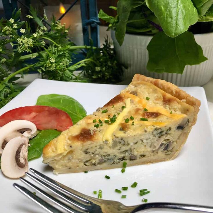 Image for Best Vegan Spinach Mushroom Quiche