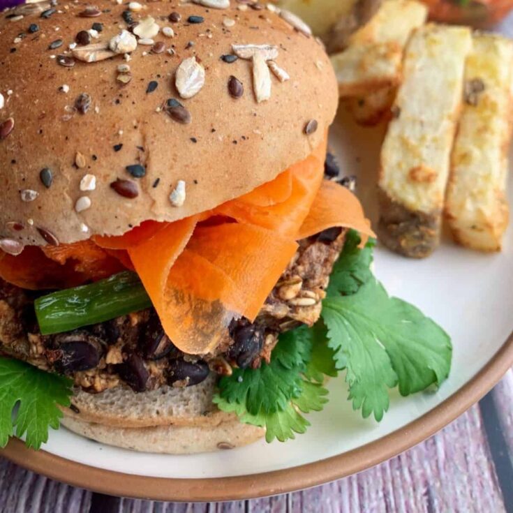 Vegan Bahn Mi Black Bean Burgers