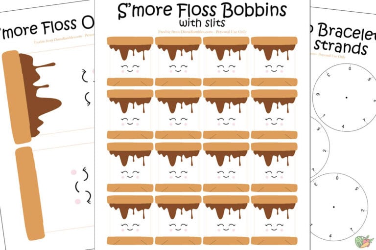 Embroidery Floss Bobbins & Organizer Bracelet Loom Free Printables