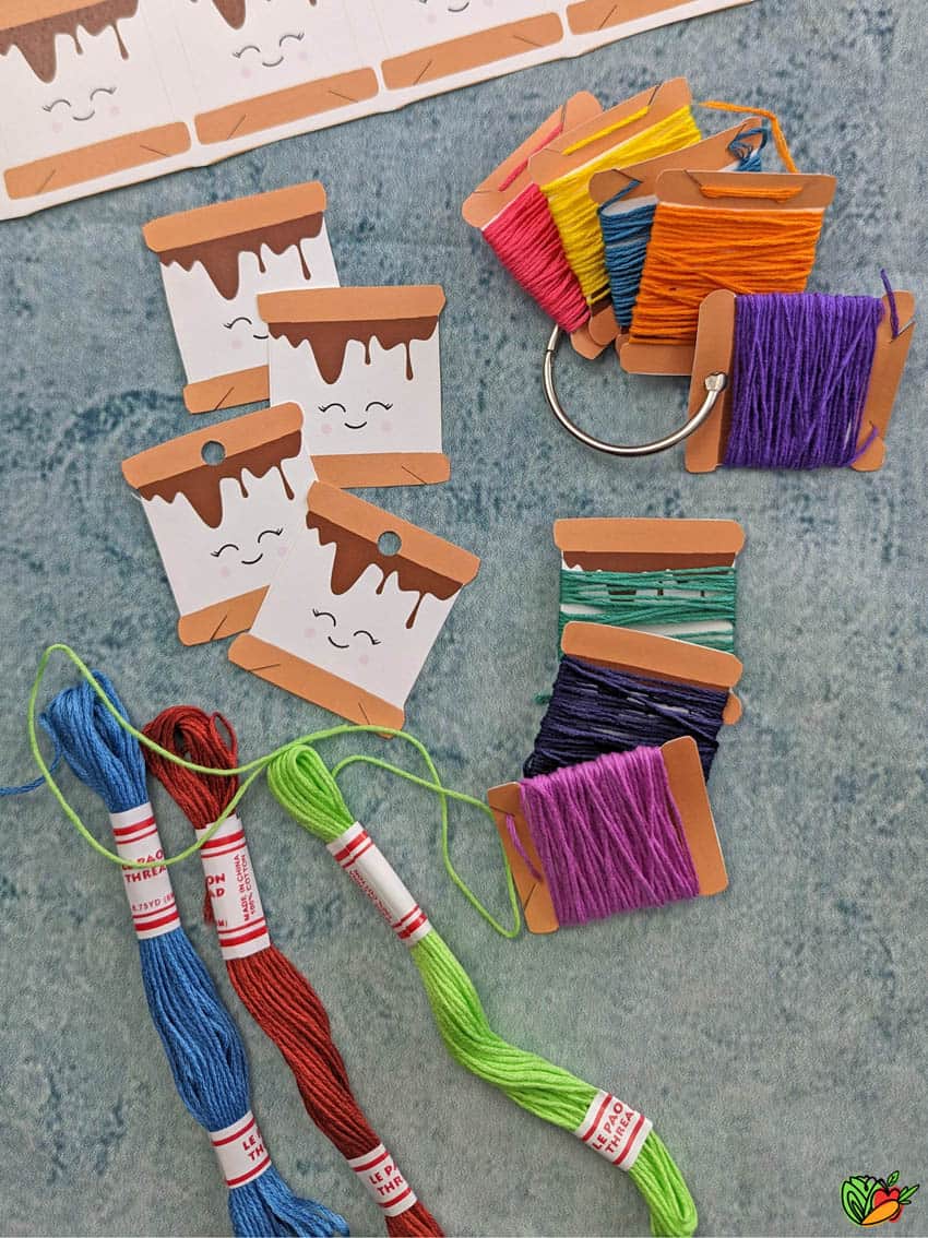 Embroidery Floss Bobbins & Organizer Bracelet Loom Free Printables