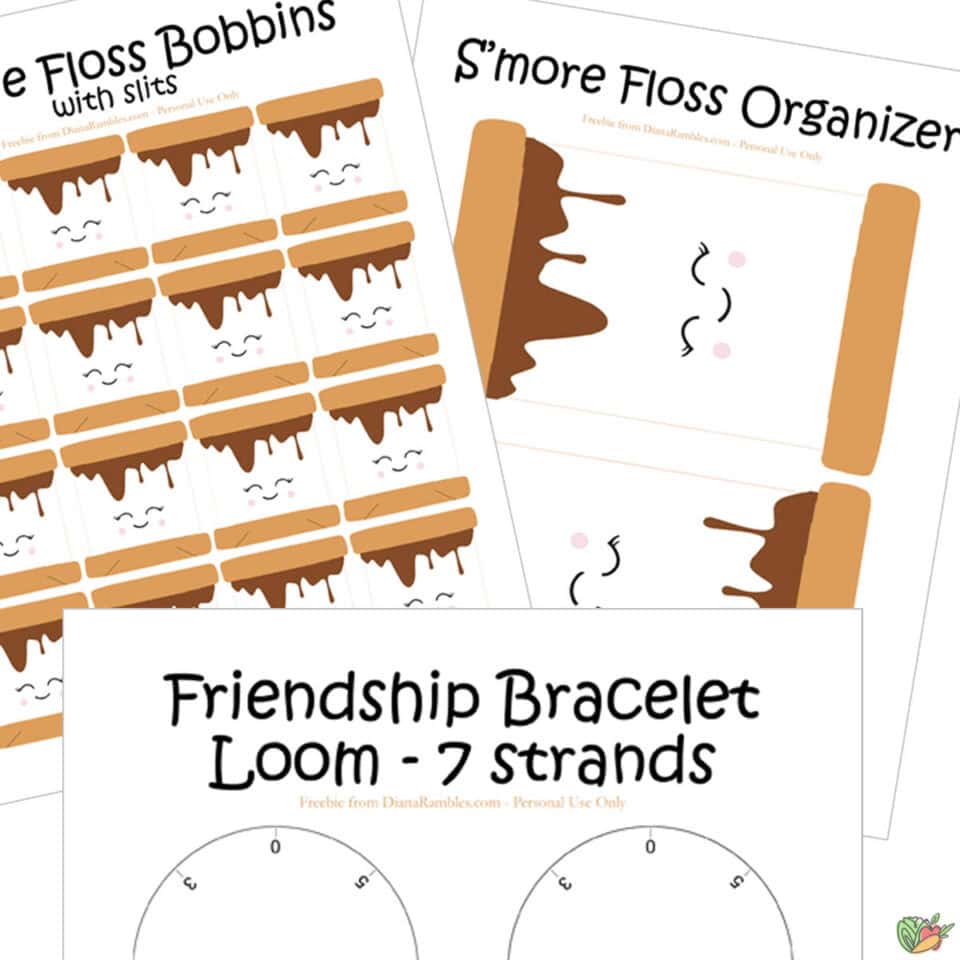 Embroidery Floss Bobbins &amp; Organizer - Bracelet Loom Free Printables