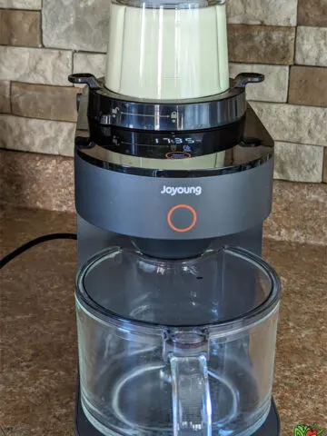 Soy milk being made in a machine at home