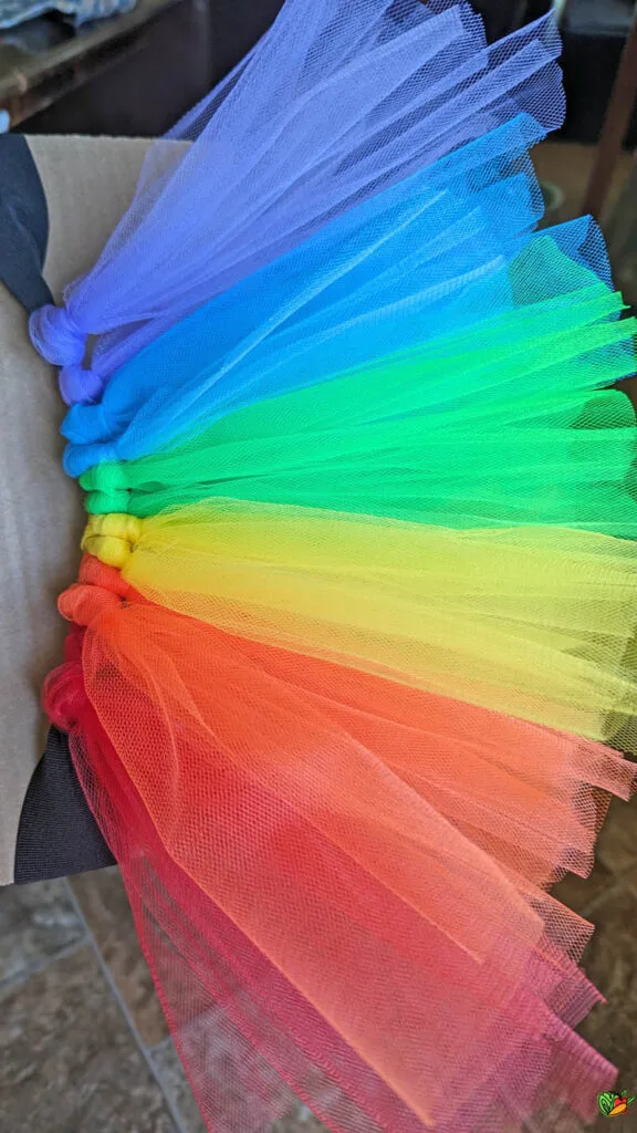 Strips of Tulle Wrapped around an Elastic Band