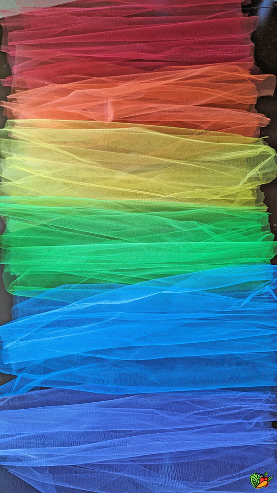 Tulle Cut Out for a Rainbow Tutu