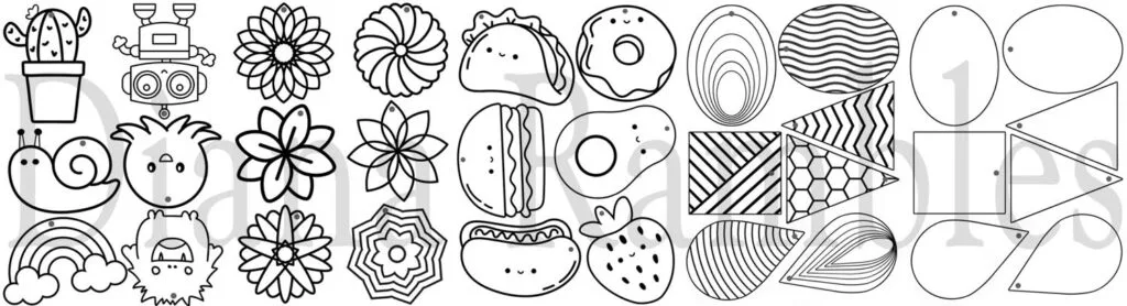 Cute Shrinky Dink Templates for Jewelry & Charms