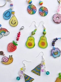 Cute jewelry made with Shrinky Dinks